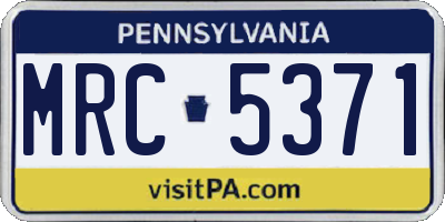PA license plate MRC5371