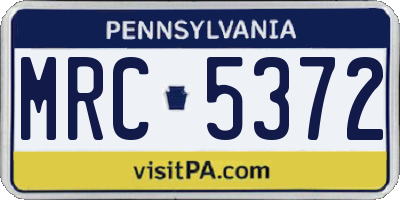 PA license plate MRC5372
