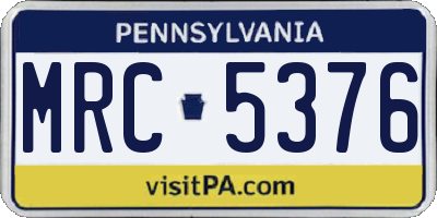 PA license plate MRC5376