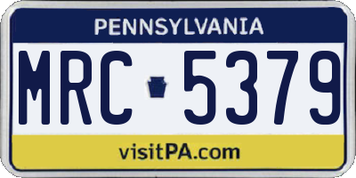 PA license plate MRC5379