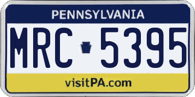 PA license plate MRC5395