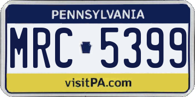 PA license plate MRC5399