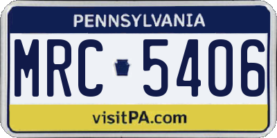 PA license plate MRC5406