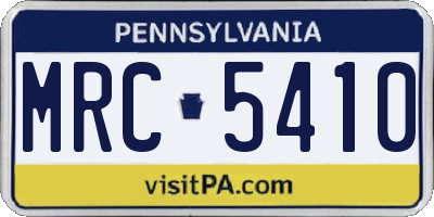 PA license plate MRC5410