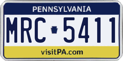 PA license plate MRC5411
