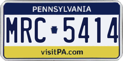 PA license plate MRC5414