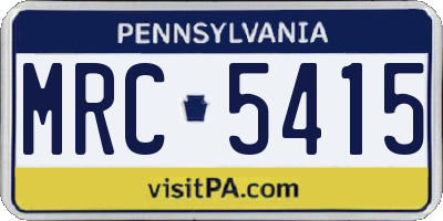 PA license plate MRC5415