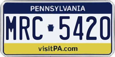 PA license plate MRC5420
