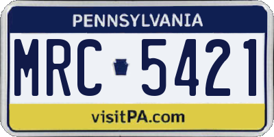 PA license plate MRC5421