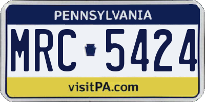 PA license plate MRC5424