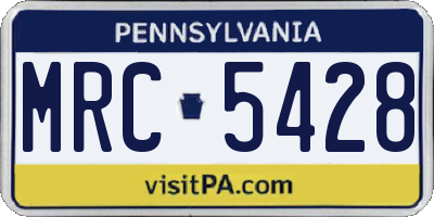 PA license plate MRC5428