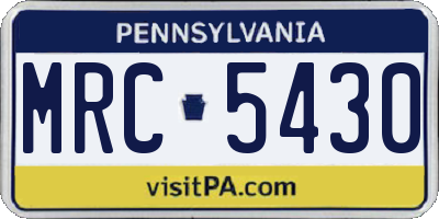 PA license plate MRC5430