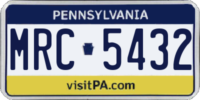 PA license plate MRC5432