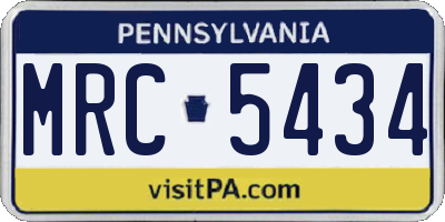 PA license plate MRC5434
