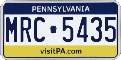 PA license plate MRC5435