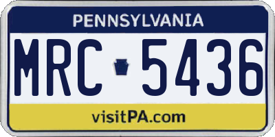 PA license plate MRC5436