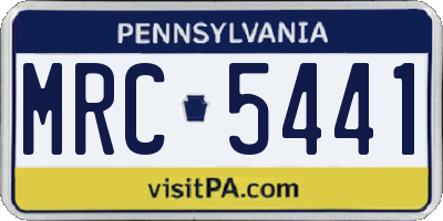 PA license plate MRC5441