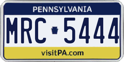 PA license plate MRC5444