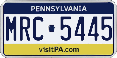 PA license plate MRC5445