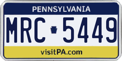 PA license plate MRC5449