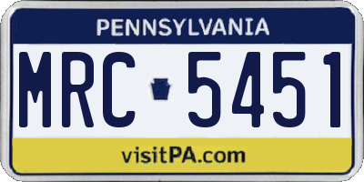 PA license plate MRC5451