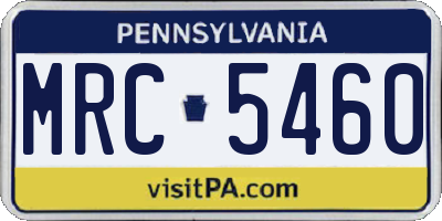 PA license plate MRC5460