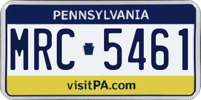 PA license plate MRC5461