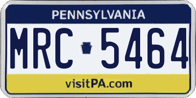 PA license plate MRC5464