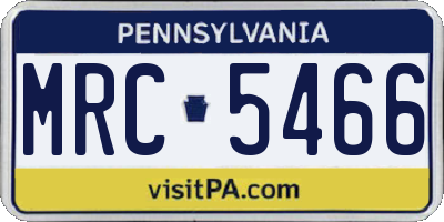 PA license plate MRC5466