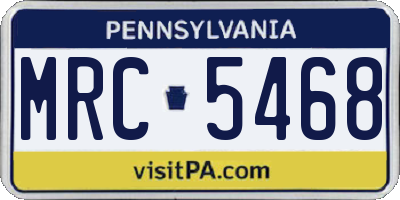 PA license plate MRC5468