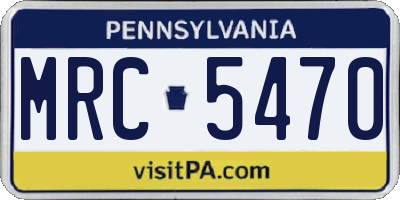 PA license plate MRC5470