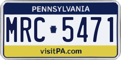 PA license plate MRC5471