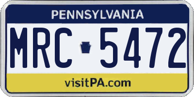 PA license plate MRC5472