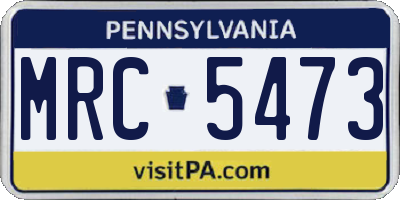 PA license plate MRC5473