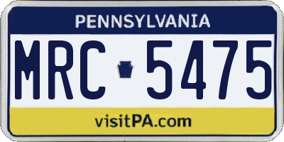 PA license plate MRC5475