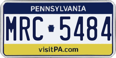 PA license plate MRC5484