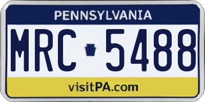 PA license plate MRC5488
