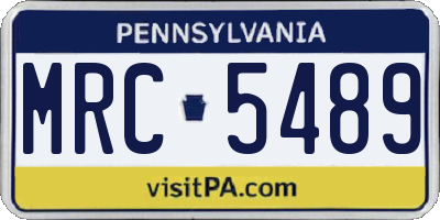 PA license plate MRC5489