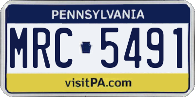 PA license plate MRC5491