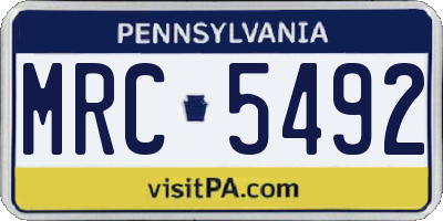 PA license plate MRC5492