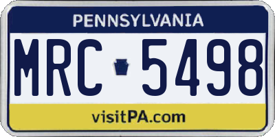 PA license plate MRC5498