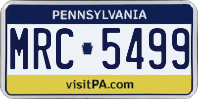 PA license plate MRC5499