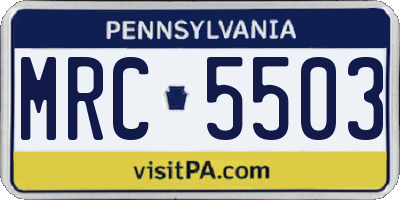 PA license plate MRC5503