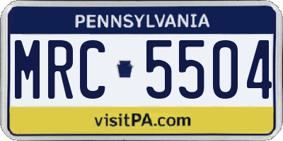 PA license plate MRC5504