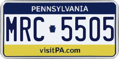 PA license plate MRC5505