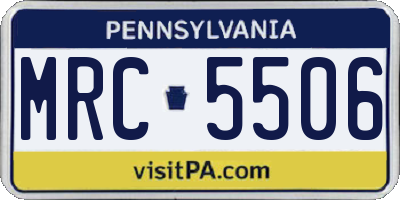 PA license plate MRC5506