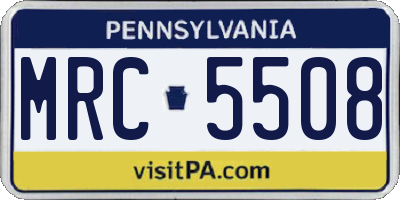 PA license plate MRC5508