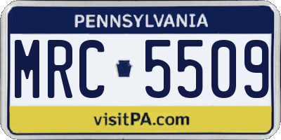 PA license plate MRC5509