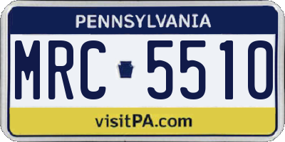 PA license plate MRC5510