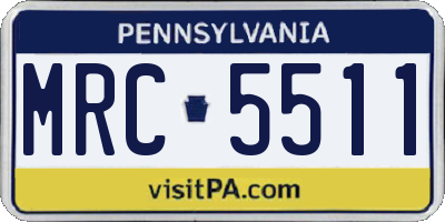PA license plate MRC5511